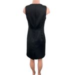 Talbots ‎ Petites Black Sleeveless Satin Dress Size 8P Square Neck Photo 2