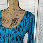 Diane Von Furstenberg  Aggie Freedom Trail Silk Knit Sheath Mini Dress Teal Black Photo 4