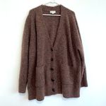 Ava & Viv  Plus Size Cozy Boyfriend Cardigan Brown Black Button Down Sweater 2X Photo 1