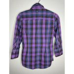 Superdry  Shirt Womens Medium Purple Blue Plaid Button Down Long Sleeve Casual Photo 7