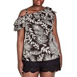 City Chic  Vacation Tropical Blouse Asymmetrical Top XXL Photo 1