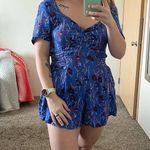 Free People Blue Floral Women's Romper Size 12 Photo 8