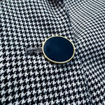 Women's Brioni 100% Cashmere Cecelia Blazer Houndstooth Black White Gold Size 12 Photo 9