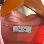 Sadie & Sage Clear Eyes Denim Romper Coral Pink NWT Size S‎ Photo 3