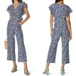 Tanya Taylor Tanya‎ Taylor Avalon jumpsuit linen blend blue floral print women’s size 0 Photo 1