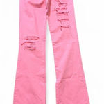 Y2K Pink Low Rise Ripped Flare Jeans Size undefined Photo 0