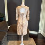 Women’s Tea Length BodyCon Dress Matching Chiffon Jacket Corset Back Size XS Photo 3