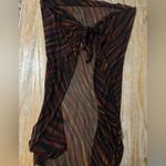 Sheer Zebra Print Scarf Brown Photo 1