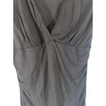 Kenneth Cole  Silk Deep V-Neck Long Sleeve Fitted Top Sheer Blouse Black Women M Photo 3