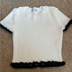 ZARA  Women's White and Black Crop-top Size Small Photo 1