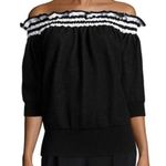 3.1 Phillip Lim (M} VICTORIAN SPORT RUCHE OFF-THE-SHOULDER TOP IN BLACK Photo 1
