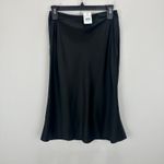 J.Crew  Petite Slip Midi Skirt Satin Elastic Waist Classic Black High Rise SP NWT Photo 4