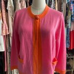 J.Crew  Pink and Orange 100% Cashmere Cardigan Photo 0