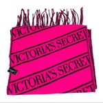 Victoria's Secret  VS Logo Stripe Scarf Pink Black Fuschia 82x12 Photo 1