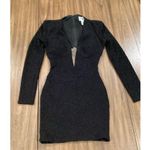 Sherri Hill  Plunging mesh Neckline Bodycon Mini Evening Dress Shimmer Black 2 Photo 8