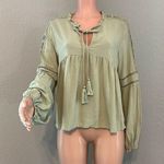 Newbury Kustom  SHIRT BELL SLEEVE BLOUSE XL SAGE GREEN FALL RELAXED FIT  NWT #154 Photo 0
