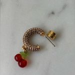 Kurt Geiger NWOT  Gold and Red Cherry Hoop Earrings Photo 5