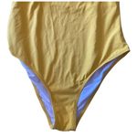 One Piece BOUTIQUE-SWIMSUIT Beautiful yellow  swimsuit, yellow off shoulder, ruffle top, adjustable straps, padded built in bra, excellent condition, size large Chest measures 16-19 inches  *ALL SWIMSUITS HAVE BEEN CLEANED SNS SANITIZED * Photo 3