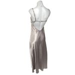ZARA Bronze Silk Satin Sleeveless Cami Camisole Midi Maxi Slip Tank Dress Sz XS Photo 1