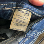 Miss Me Y2K Fleur De Lis Bling Mid Rise Capri Crop Jeans Studded Womens Size 27 Photo 7