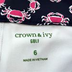 Crown & Ivy  GOLF Navy/Pink Crab Print Lined Athleisure Skort Photo 3