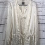 Amber Sun ivory pleated‎ blouse Size M Photo 3