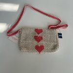 Isaac Mizrahi  White and Pink Heart Beaded Crossbody Bag Photo 2