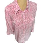 FDJ French Dressing Jeans Red Striped 3/4 Sleeve Blouse Size 8 Photo 1