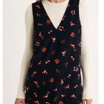 Karen Scott  90s Dark Floral Print Corduroy Pinafore Midi Dress S/M Photo 7