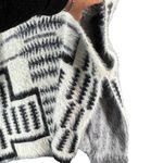 B Sharp Poncho Sweater Womens One Size White Black Mohair Blend Southwestern Photo 2