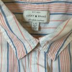 Lucky Brand  Women's Lightweight Button Up Pastel Stripe Shirt - L Photo 4
