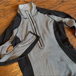 Lululemon Black and White Stripe Zip U-Turn  Quarter Zip Photo 1