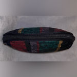 Oscar de la Renta  Vintage Makeup Toiletry Bag Maroon/Green/Gold Tapestry Print Photo 5