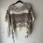 Rebecca Elliot Size S/M Rainbow Open Knit Fringe Festival‎ Sweater White Size M Photo 6