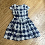 People tree organic cotton blue and white plaid dress size 8 Photo 0