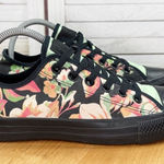 Converse Murrmiku Tropical Flower Print Low Top Sneakers Black Coral Green 7.5 Photo 0