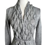 Vintage Y2K Say What Gray Medium Cable Knit Long Sleeve Cardigan Sweater Wool Photo 1