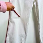 Escada Sport White Cotton Trousers Pink Satin Side Stripe Country Club Size 44 Photo 6