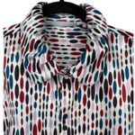 Violet+Claire Violet &‎ Claire Satin Geometric Print Blouse Top Size XL Artsy Feminine Career Photo 5