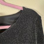 XScape  Black Glitter Mini Shift Dress Womens M Long Sleeve Cocktail Party Formal Photo 5