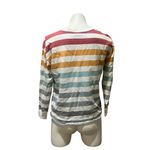 Doe Women's Striped Heart Sweatshirt Multicolor Size S Long Sleeve Orange Photo 7