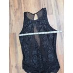 Jessica Simpson ‎ Black Lace Halter Bodysuit M – Floral Mesh Panel Back Keyhole Photo 5