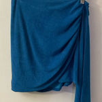 Lulus Lulu’s Beachside Party Teal Ruched Tie Front Coverup L NEW Swim Boho Casual Twee Photo 0