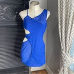 Meshki  cobalt blue Cutout mini bodycon‎ Aubrey dress large Photo 3