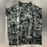 Allison Joy Evereve Ariel Black White Tan Floral Print Long Sleeve Top Size M Photo 10