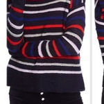 Court & Rowe Sweater Womens Small Black Red Blue Amelia Stripe Oversized Slouchy Photo 0