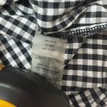 Neiman Marcus  black white checked off shoulder bell sleeve blouse large Photo 3