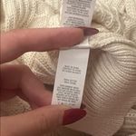 Aerie Chunky Knit Puff Sleeve Cropped Cardigan Sweater Ivory Cream White Trendy Photo 9