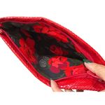 Saks 5th Avenue SAKS FIFTH AVENUE Vintage Red Eel Skin Clutch Handbag Photo 1