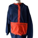 Free People NEW FP Movement  Sweatshirt At Your Best Quarter Zip Hooded Blue Orange Photo 6